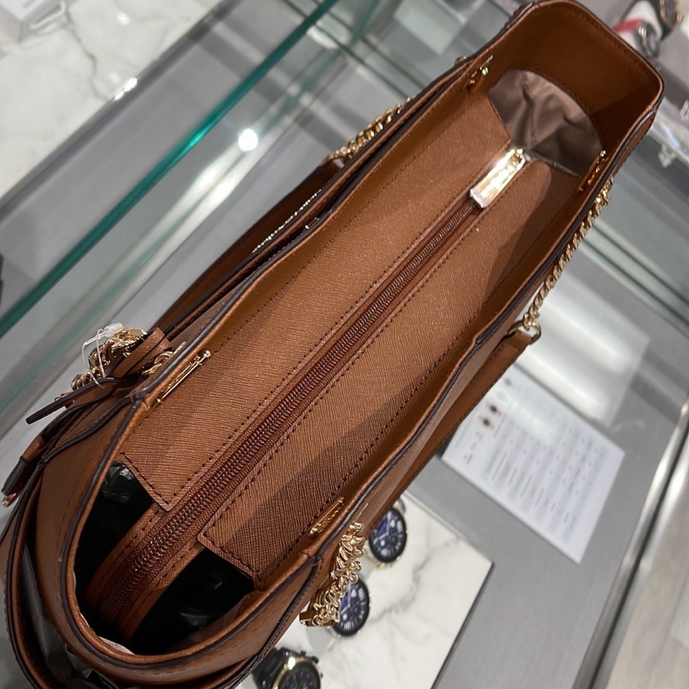 Michael Kors Jet Set Travel Large Chained Tote Shoulder Bag MK Luggage NWT - Picture 10 of 16